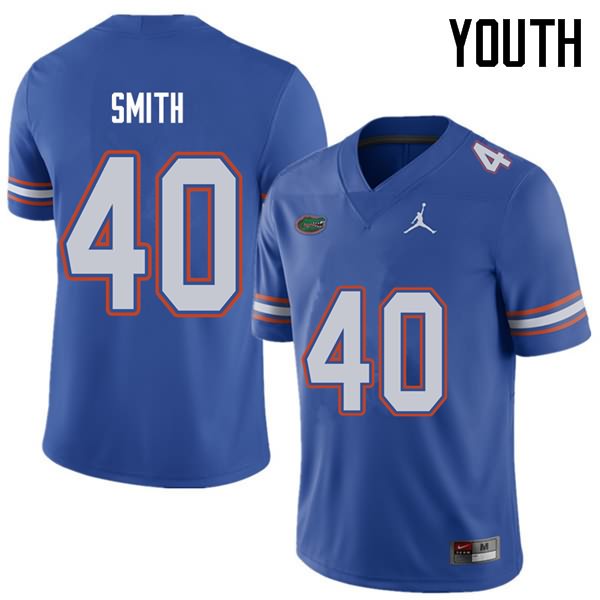 NCAA Florida Gators Nick Smith Youth #40 Jordan Brand Royal Stitched Authentic College Football Jersey FLD0864QI